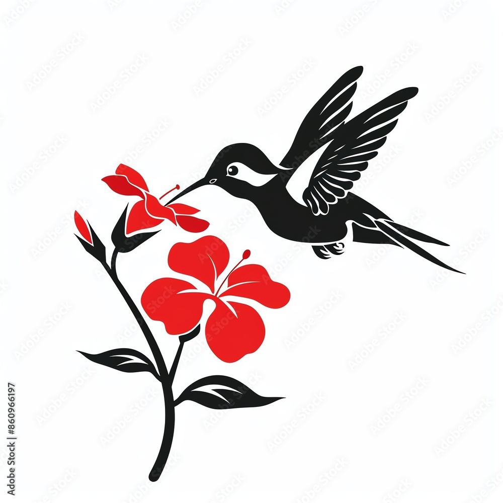 Obraz premium Hummingbird Sipping , A hummingbird sipping nectar from a flower, ideal for nature lovers or garden,themed designs