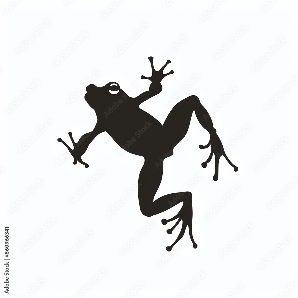 Frog Leaping  , A frog in mid,leap, perfect for swamp,themed environments, biology education projects, or rainforest awareness campaigns