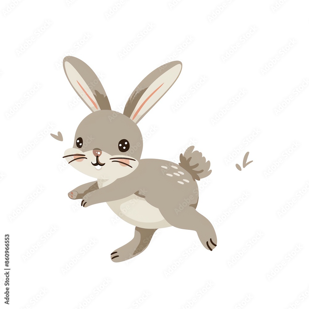 Bunny Hopping , A cute rabbit in mid,hop, perfect for spring,themed crafts, nursery decorations, or Easter stickers Bunny Hopping , A cute rabbit in mid,hop, perfect for spring,themed crafts, nursery decorations, or Easter stickers