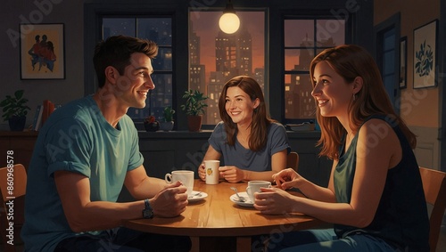 Illustrations of friends together, conveying a powerful connection