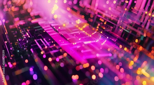 Glitchy digital noise with bright pixels and distorted lines	
