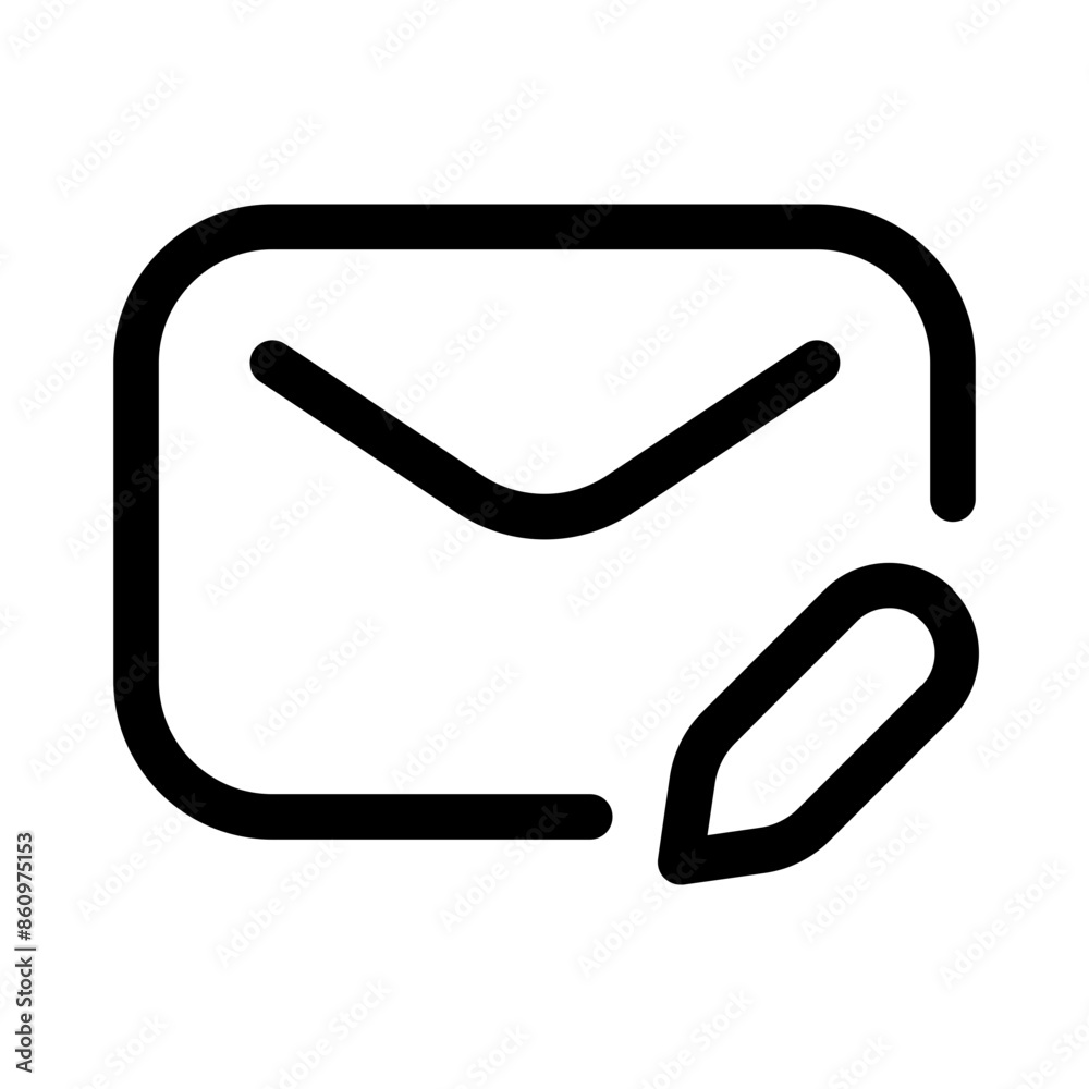 edit mail icon with line style, perfect for user interface projects edit mail icon with line style, perfect for user interface projects