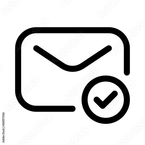 checked mail icon with line style, perfect for user interface projects photo