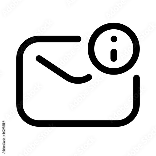 mail information icon with line style, perfect for user interface projects