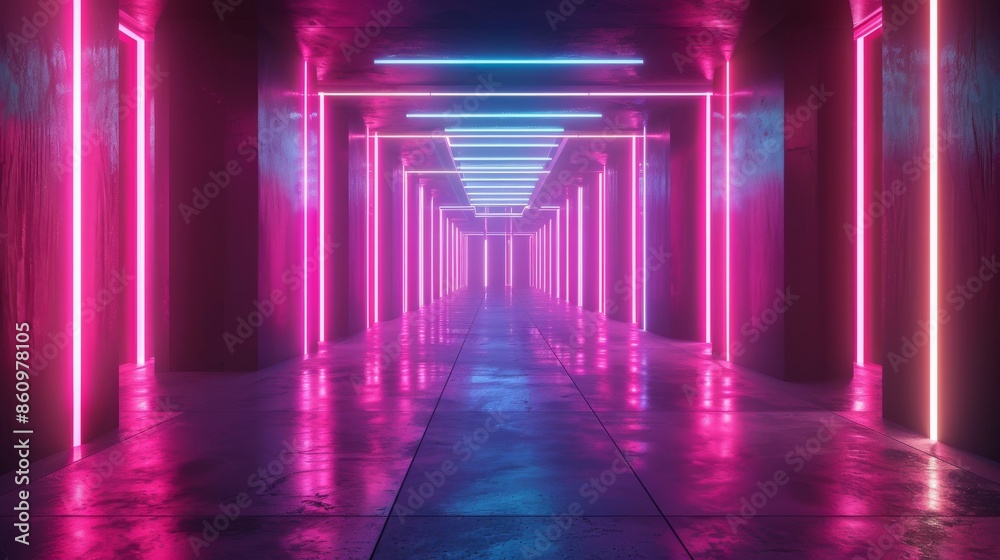 Futuristic Neon: Immersive 3D Render with Luminous Ascending Lines for a Vibrant Wallpaper Futuristic Neon: Immersive 3D Render with Luminous Ascending Lines for a Vibrant Wallpaper