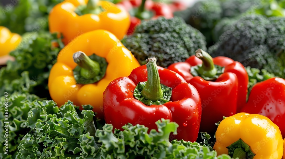 Closeup of a vibrant dish with vitamin Crich vegetables like bell peppers Closeup of a vibrant dish with vitamin Crich vegetables like bell peppers