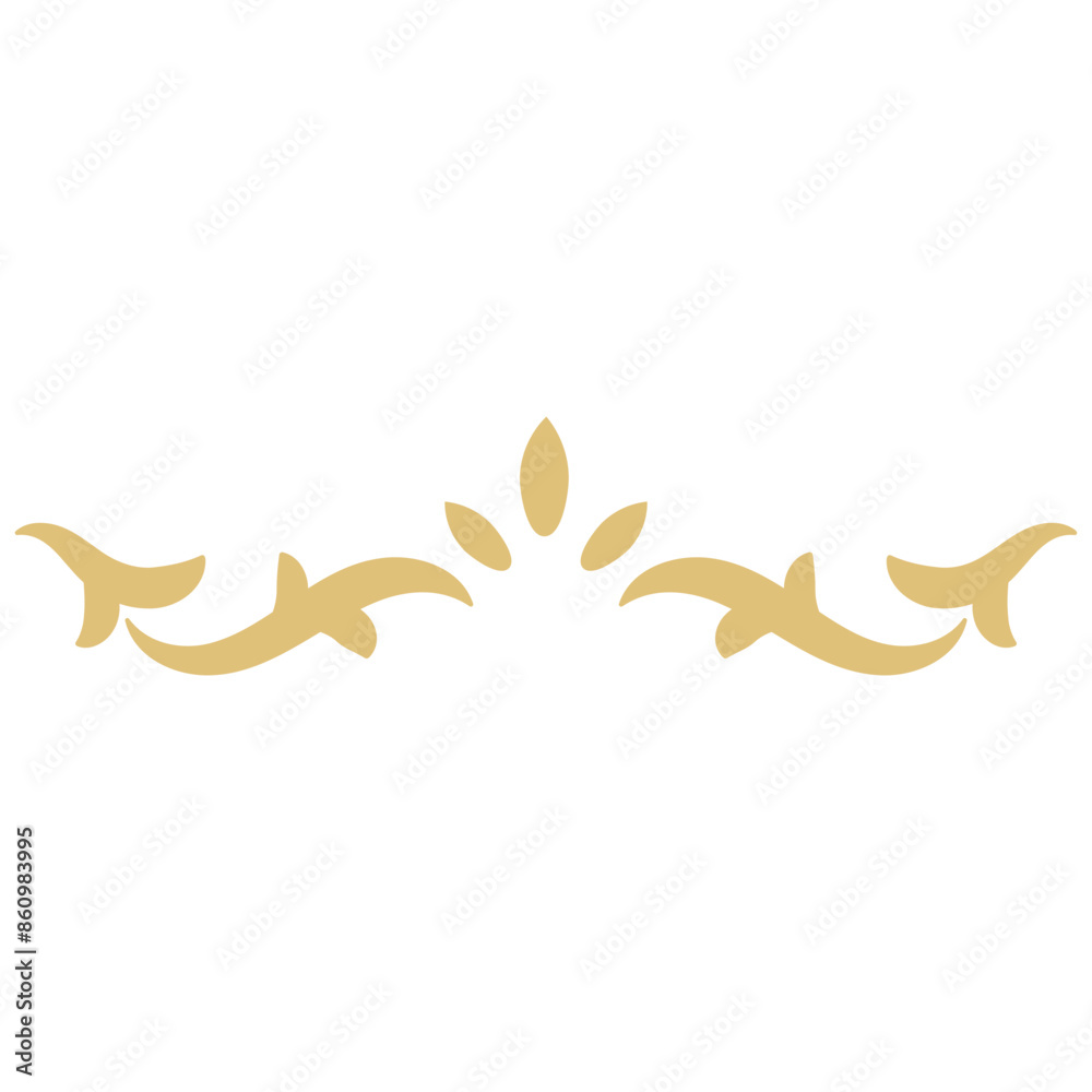 Fototapeta premium Floral Dividers Element on White Background. Isolated Vector In Simple Design.