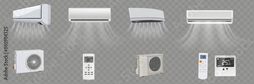 Abstract light blowing effect from air conditioner, air purifier or humidifier. Air conditioner with cold wind effect. Wind Wave Effect.
