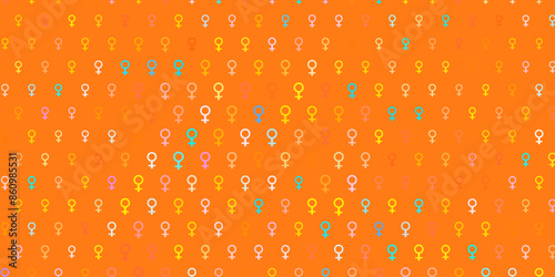 Light Blue, Yellow vector texture with women rights symbols.