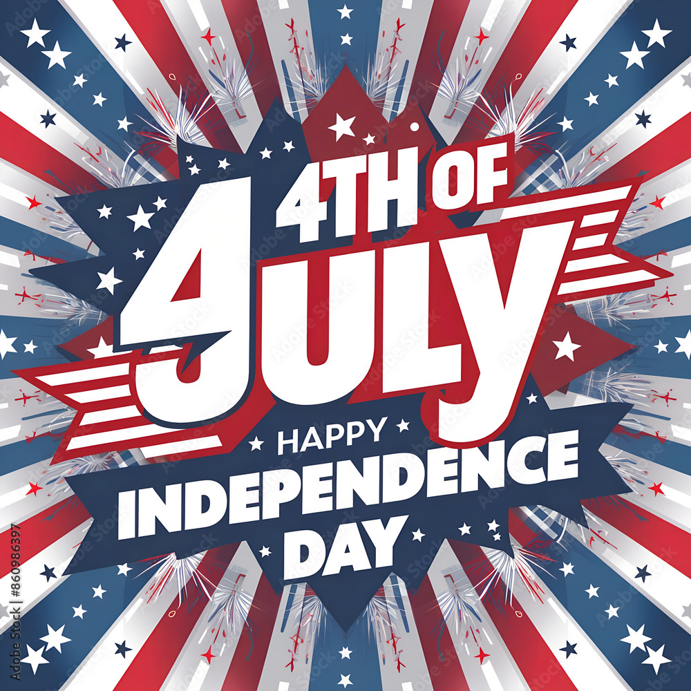 Fototapeta premium 4th of july Happy Independence Day Celebrations Banner Design