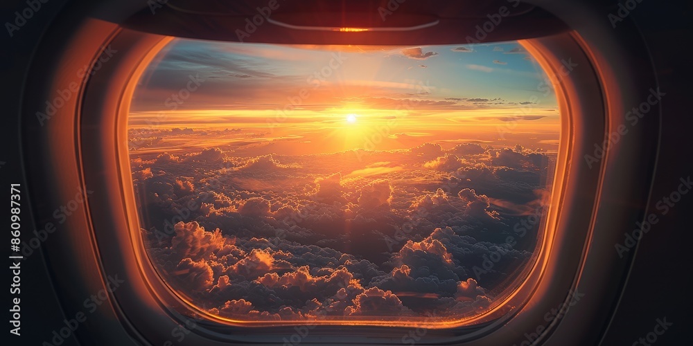 Sunset Clouds Viewed From Airplane Window Sunset Clouds Viewed From Airplane Window