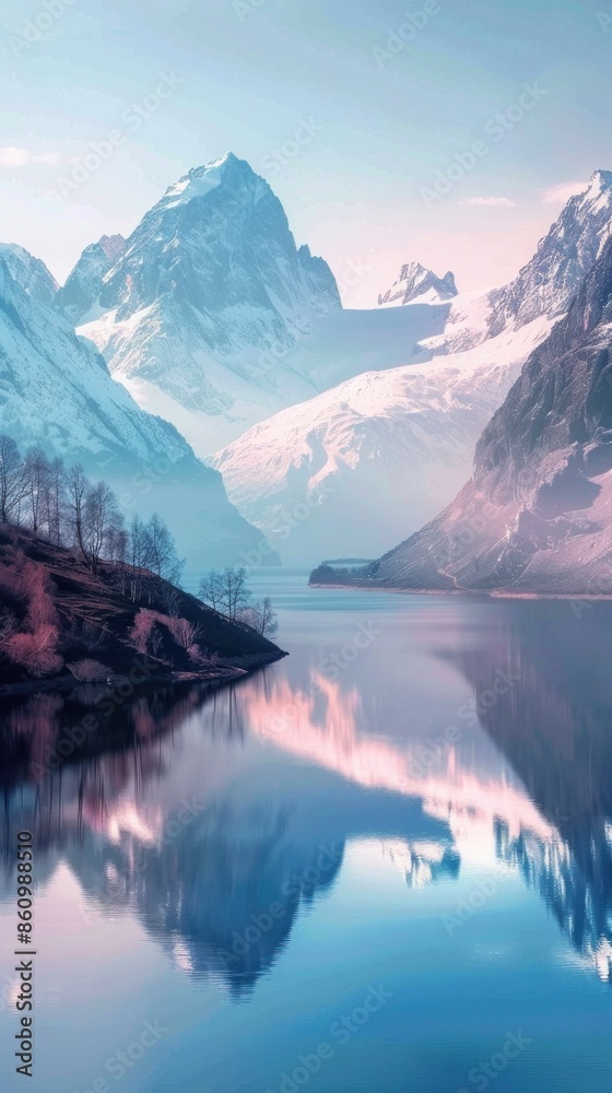 Naklejka premium mountains , award photo, commercial ads photo, product shot, stunning, beautiful, minimalist