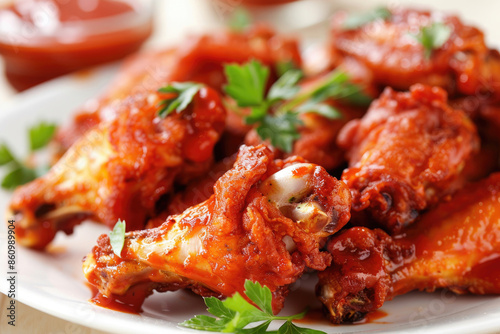 Chicken wings with spicy sauce