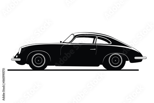 Coupe car silhouette vector