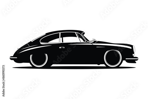 Coupe car silhouette vector