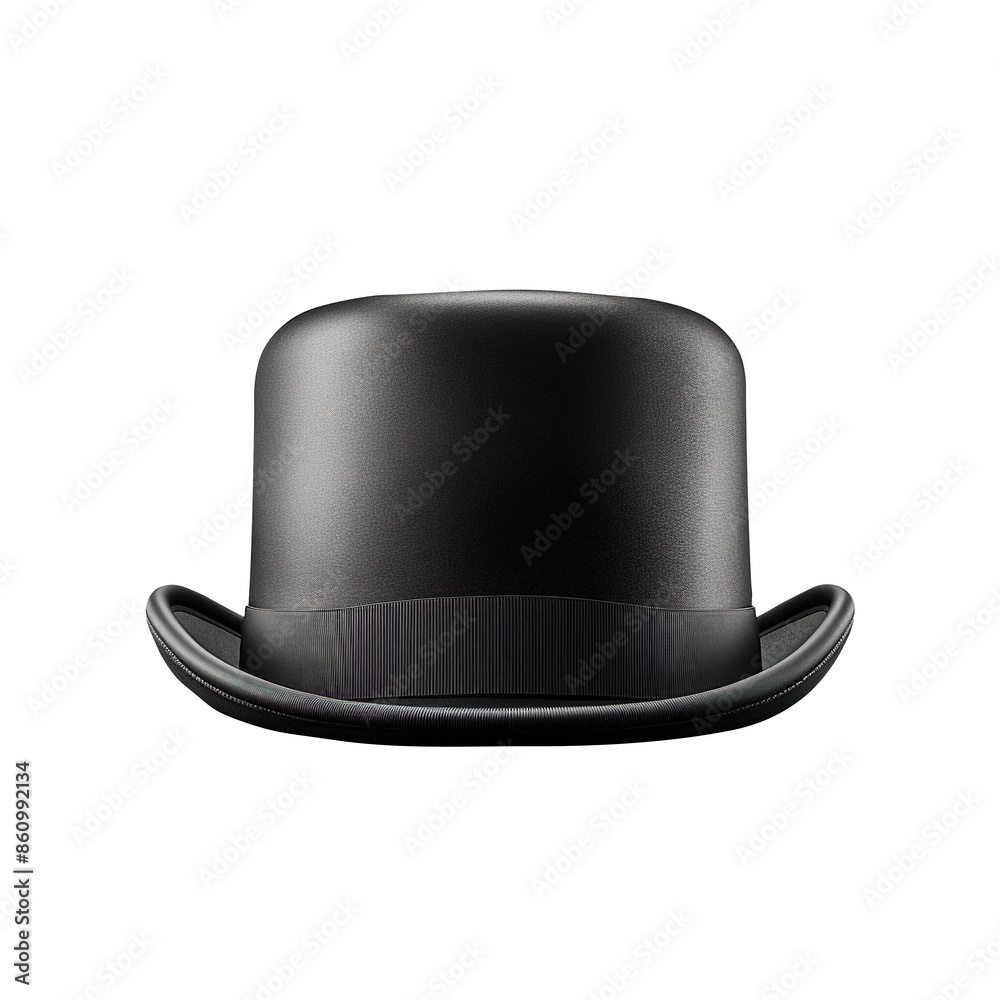 Black top hat on transparent background Generative AI Black top hat on transparent background Generative AI
