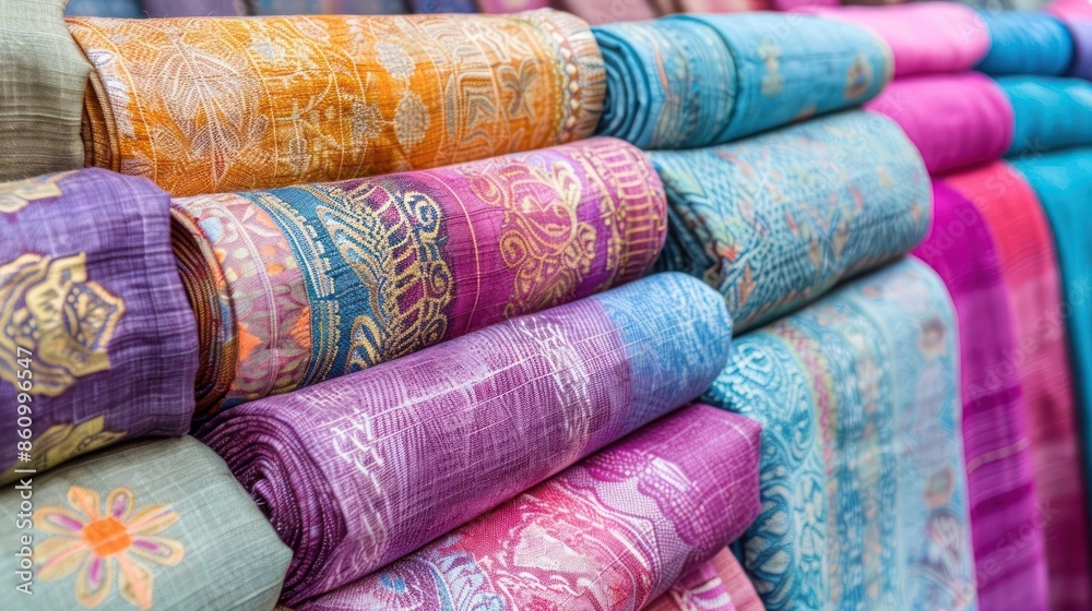 Multicolored cotton garments tightly arranged Multicolored cotton garments tightly arranged