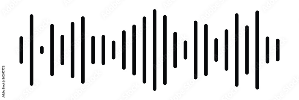 Sound / audio wave or soundwave line art vector icon for music apps and websites.Vector sound wave icon. Music player sound bar. Record interface. Equalizer icon with soundwave line. Sound / audio wave or soundwave line art vector icon for music apps and websites.Vector sound wave icon. Music player sound bar. Record interface. Equalizer icon with soundwave line.