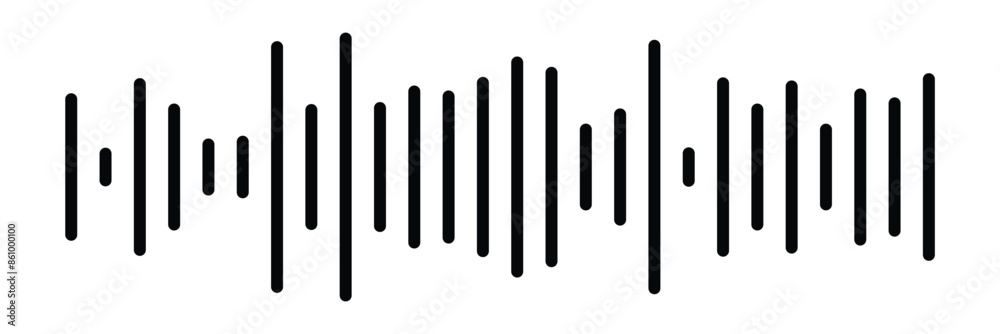 Sound / audio wave or soundwave line art vector icon for music apps and websites.Vector sound wave icon. Music player sound bar. Record interface. Equalizer icon with soundwave line. Sound / audio wave or soundwave line art vector icon for music apps and websites.Vector sound wave icon. Music player sound bar. Record interface. Equalizer icon with soundwave line.