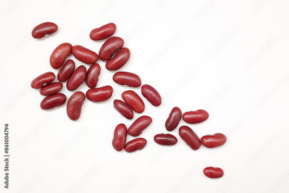 Red beans seeds on white Red beans seeds on white