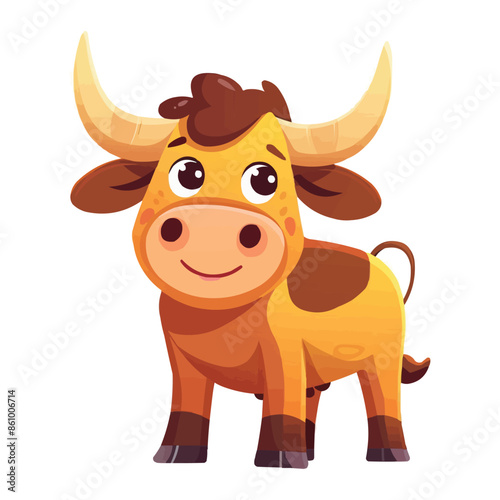 a happy Cattle cartoon character