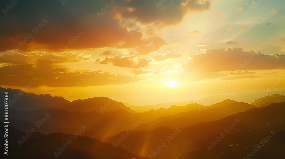 Mountains during sunset Beautiful natural landscape in the summer time : Generative AI Mountains during sunset Beautiful natural landscape in the summer time : Generative AI