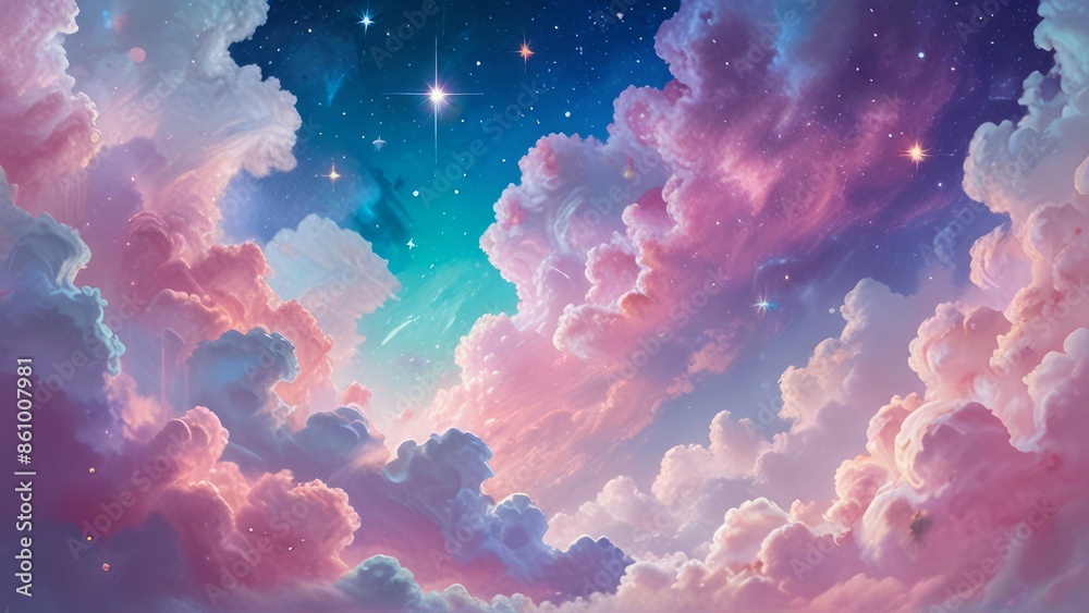Fototapeta premium Beautiful nebulae and stars in the night sky. Supernova background wallpaper