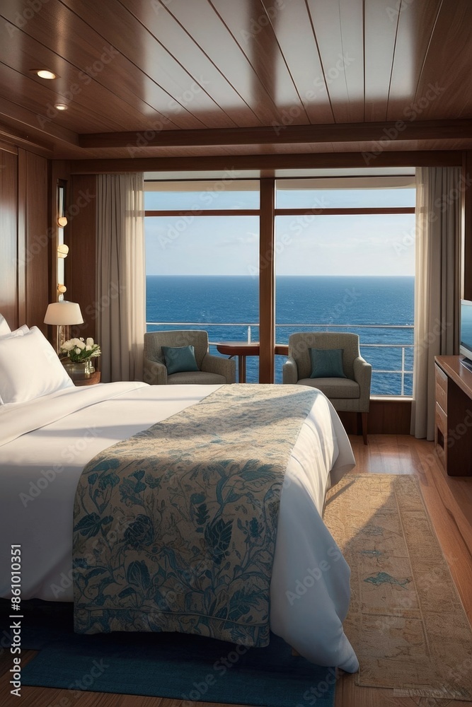 Luxury Cruise Ship Cabin with Ocean View Luxury Cruise Ship Cabin with Ocean View