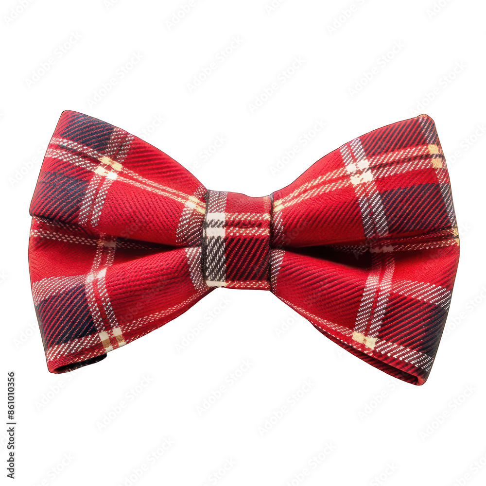 Red Plaid Bow Tie isolated on transparent background Red Plaid Bow Tie isolated on transparent background