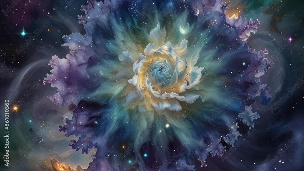 Obraz premium Beautiful nebulae and stars in the night sky. Supernova background wallpaper