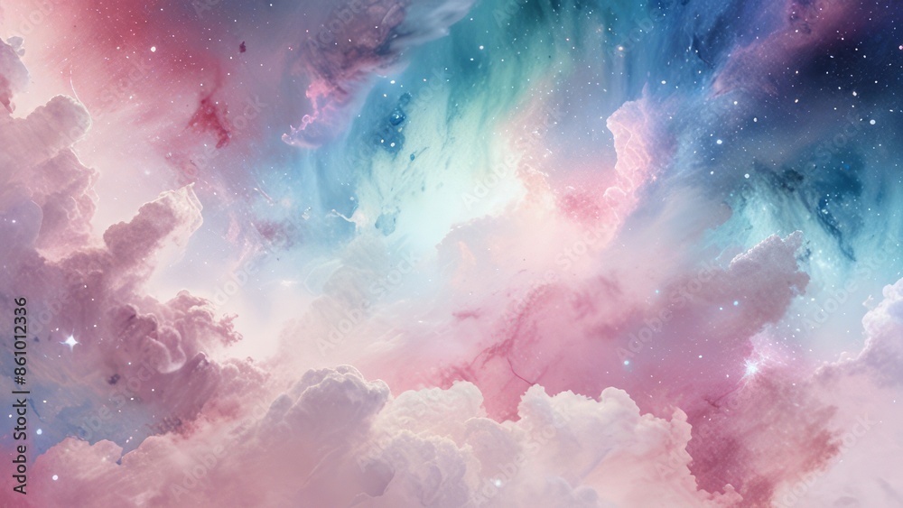 Fototapeta premium Beautiful nebulae and stars in the night sky. Supernova background wallpaper