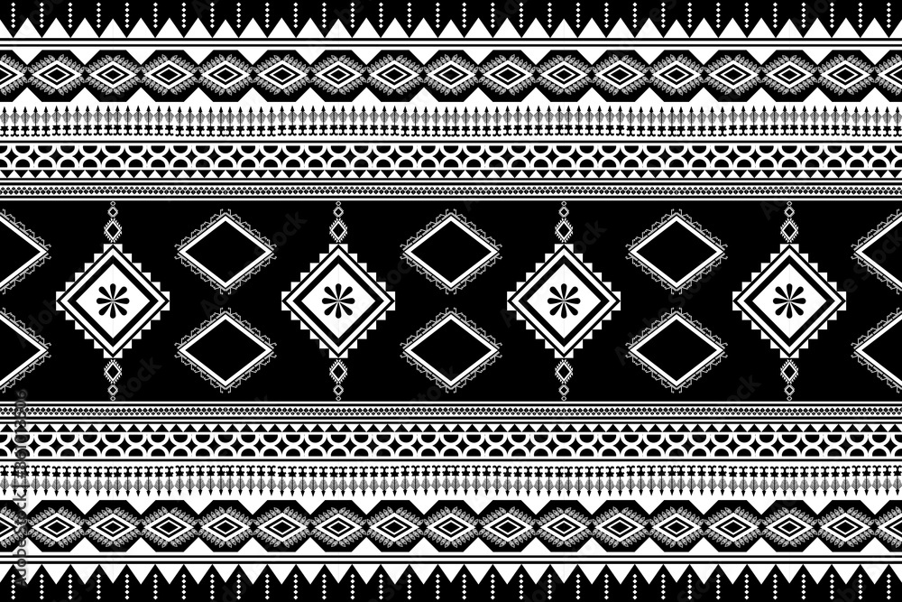 Black and white tribal seamless pattern.Ethnic geometric Black and white tribal seamless pattern.Ethnic geometric