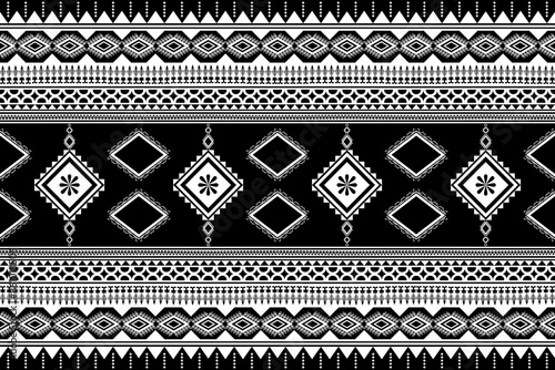 Black and white tribal seamless pattern.Ethnic geometric