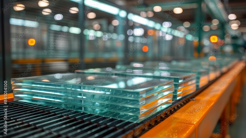 Production of window panes of different thicknesses at a glass factory Production of window panes of different thicknesses at a glass factory