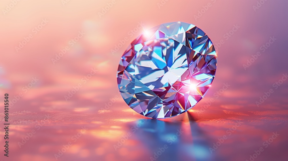Close-up of a Stunning Round Brilliant Diamond with Incredible Sparkle Close-up of a Stunning Round Brilliant Diamond with Incredible Sparkle