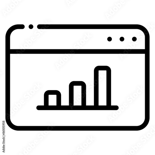 statistical bar chart on website icon