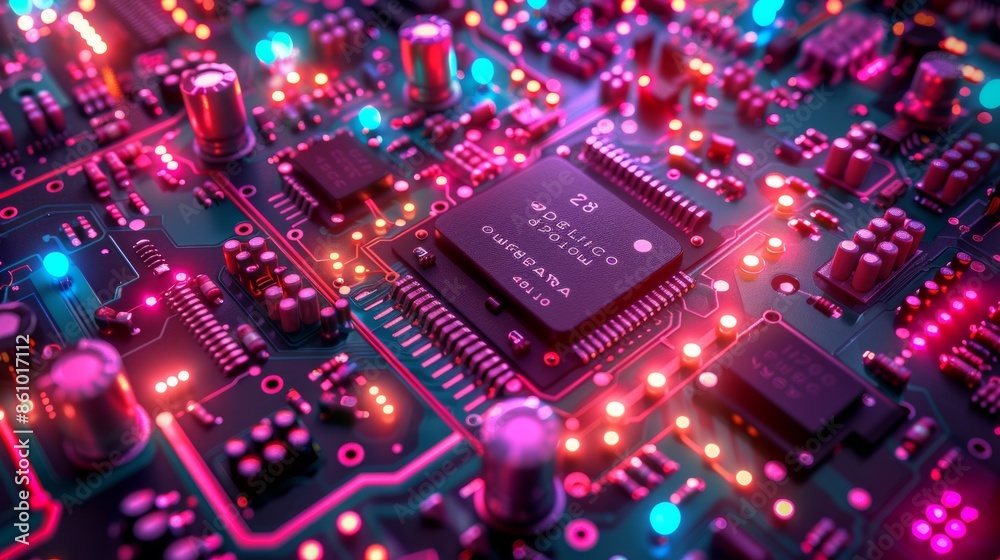 Electronic Circuit with Neon Effect