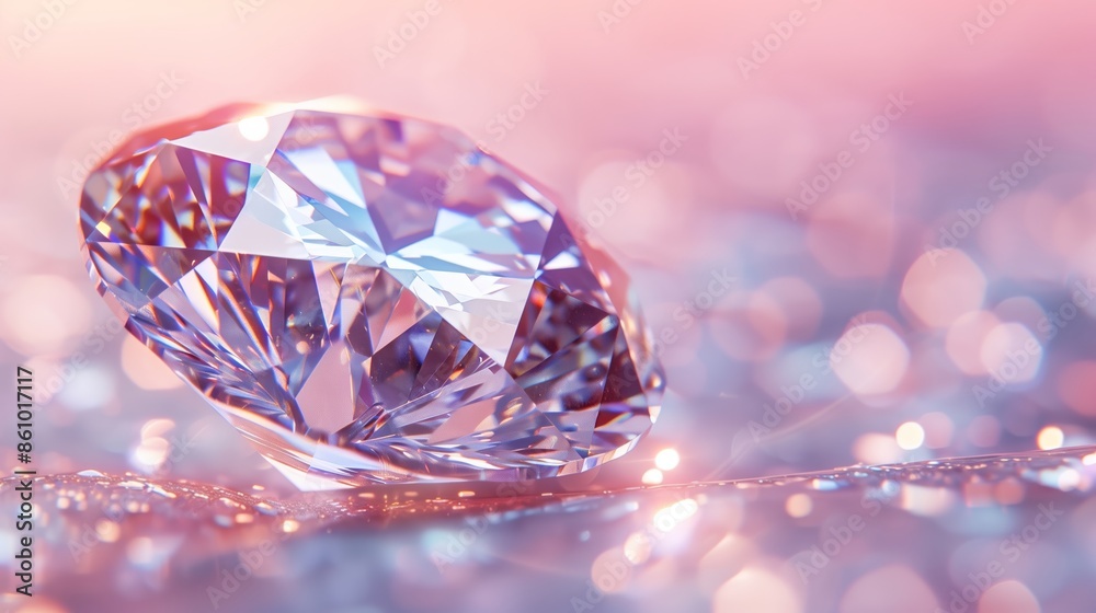 Close-up of a Stunning Round Brilliant Diamond with Incredible Sparkle Close-up of a Stunning Round Brilliant Diamond with Incredible Sparkle