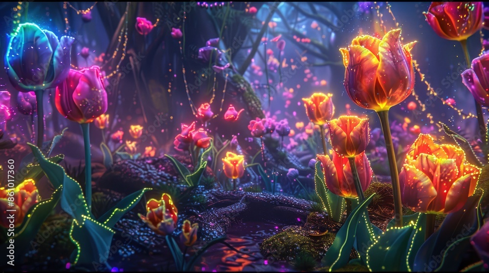 beautiful colorful tulip flowers at night beautiful colorful tulip flowers at night