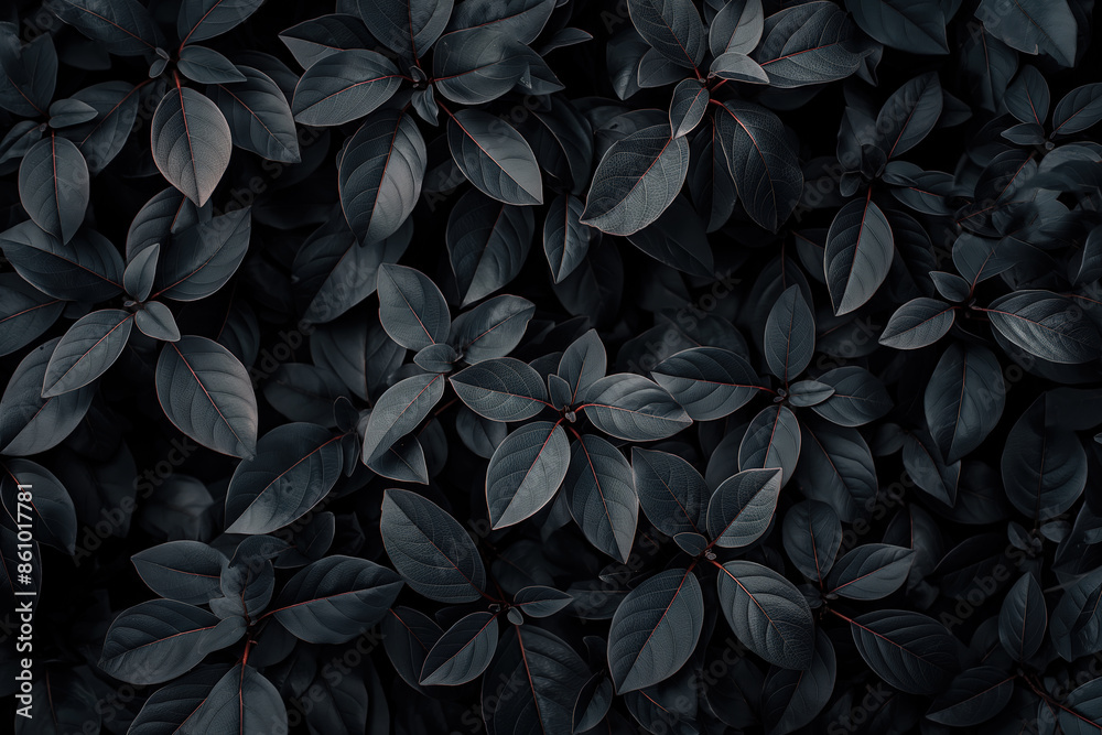 Dark green leaves creating a natural background texture Dark green leaves creating a natural background texture