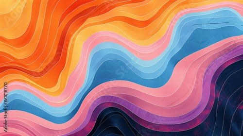 Abstract Wavy Colorful Pattern