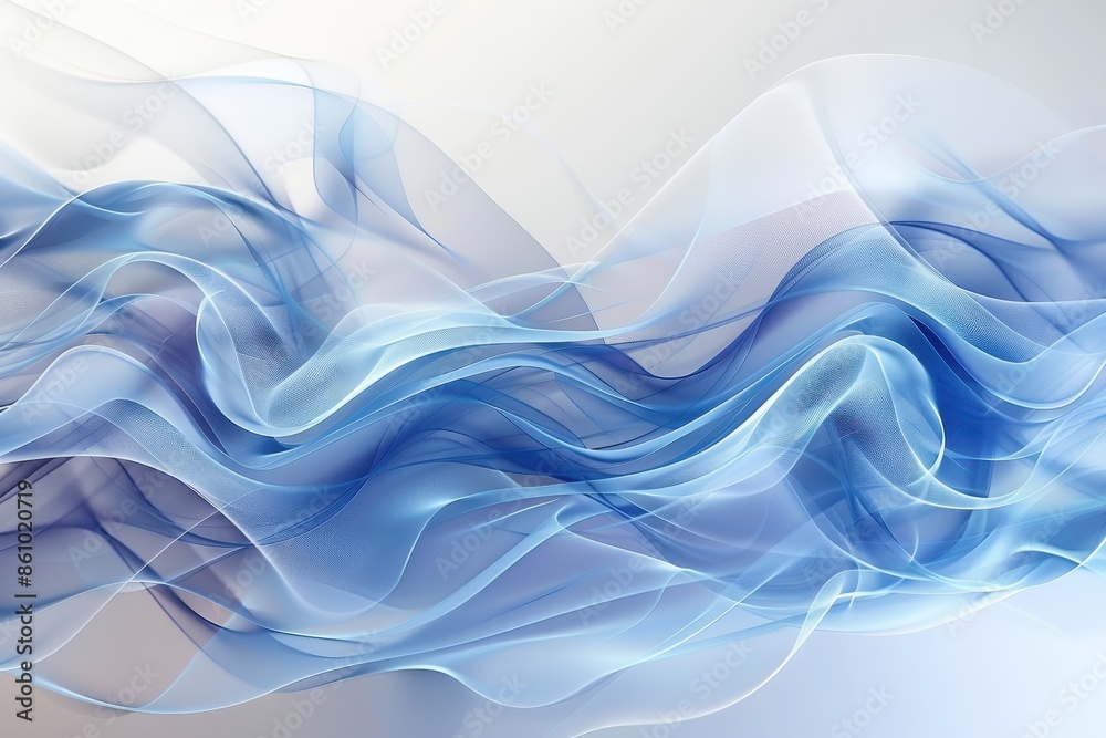 Abstract Blue Waves - A Delicate Dance of Light and Form Abstract Blue Waves - A Delicate Dance of Light and Form