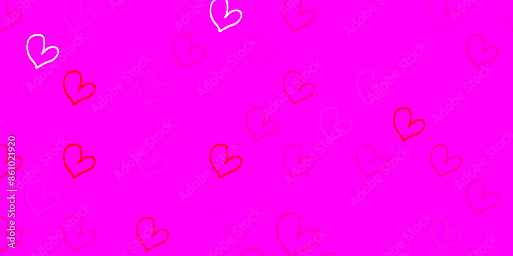 Light Pink vector background with hearts. Light Pink vector background with hearts.
