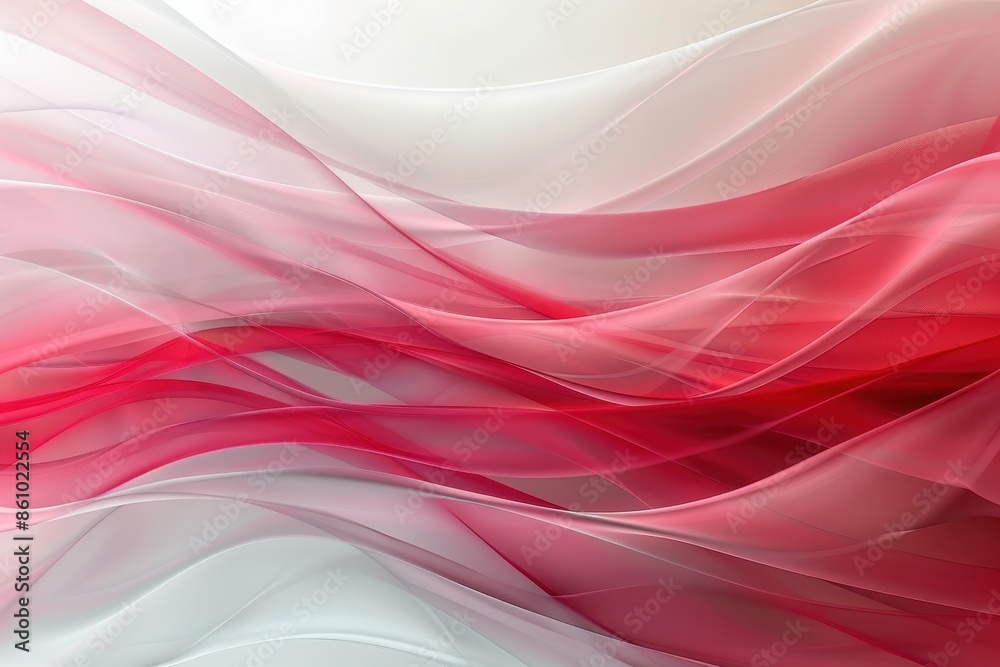 Fototapeta premium Abstract Red and White Wavy Lines