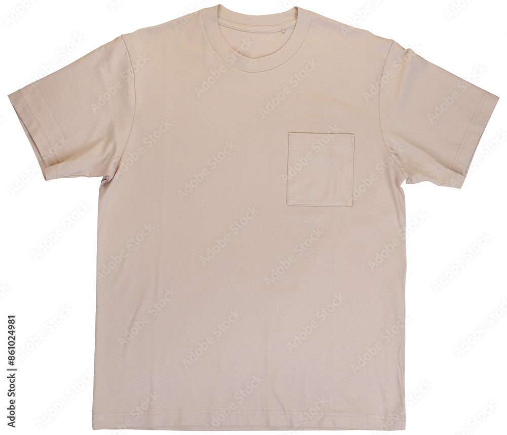 Front beige t-shirt mockup Front beige t-shirt mockup