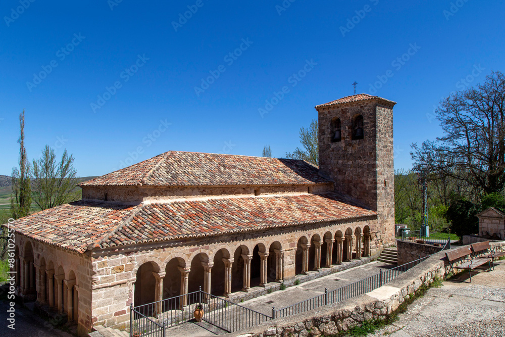 Romanesque Church of the Savior from the 13th century in Carabias. Guadalajara, Castile la Mancha, Spain. Romanesque Church of the Savior from the 13th century in Carabias. Guadalajara, Castile la Mancha, Spain.