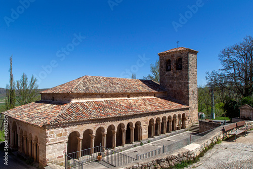 Romanesque Church of the Savior from the 13th century in Carabias. Guadalajara, Castile la Mancha, Spain. photo