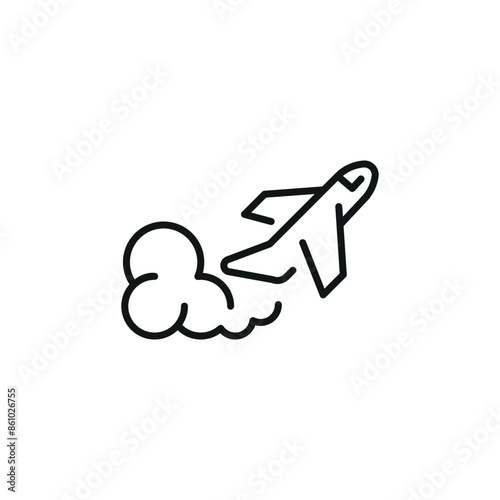 Airplane Emission icon. Simple Airplane Emission icon for social media, app, and web design. Vector illustration.