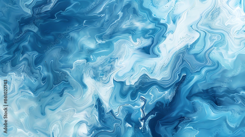 Abstract Blue and Gold Swirls in Elegant Fluid Art Painting Abstract Blue and Gold Swirls in Elegant Fluid Art Painting