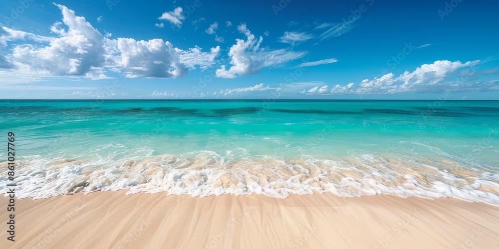 Fototapeta premium Beautiful beach with white sand and turquoise water.